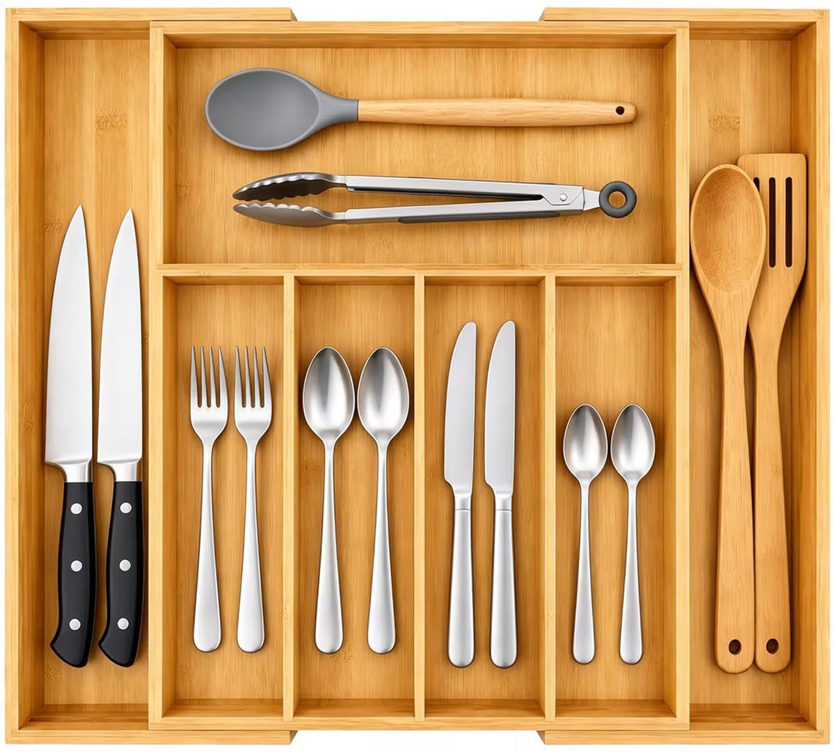 Bamboo Flatware Organizers without Block Nature