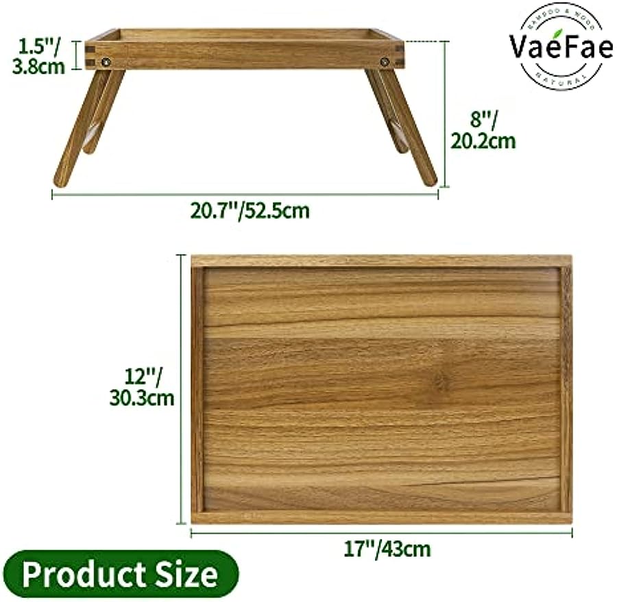 Acacia Wood Breakfast Tray with Legs