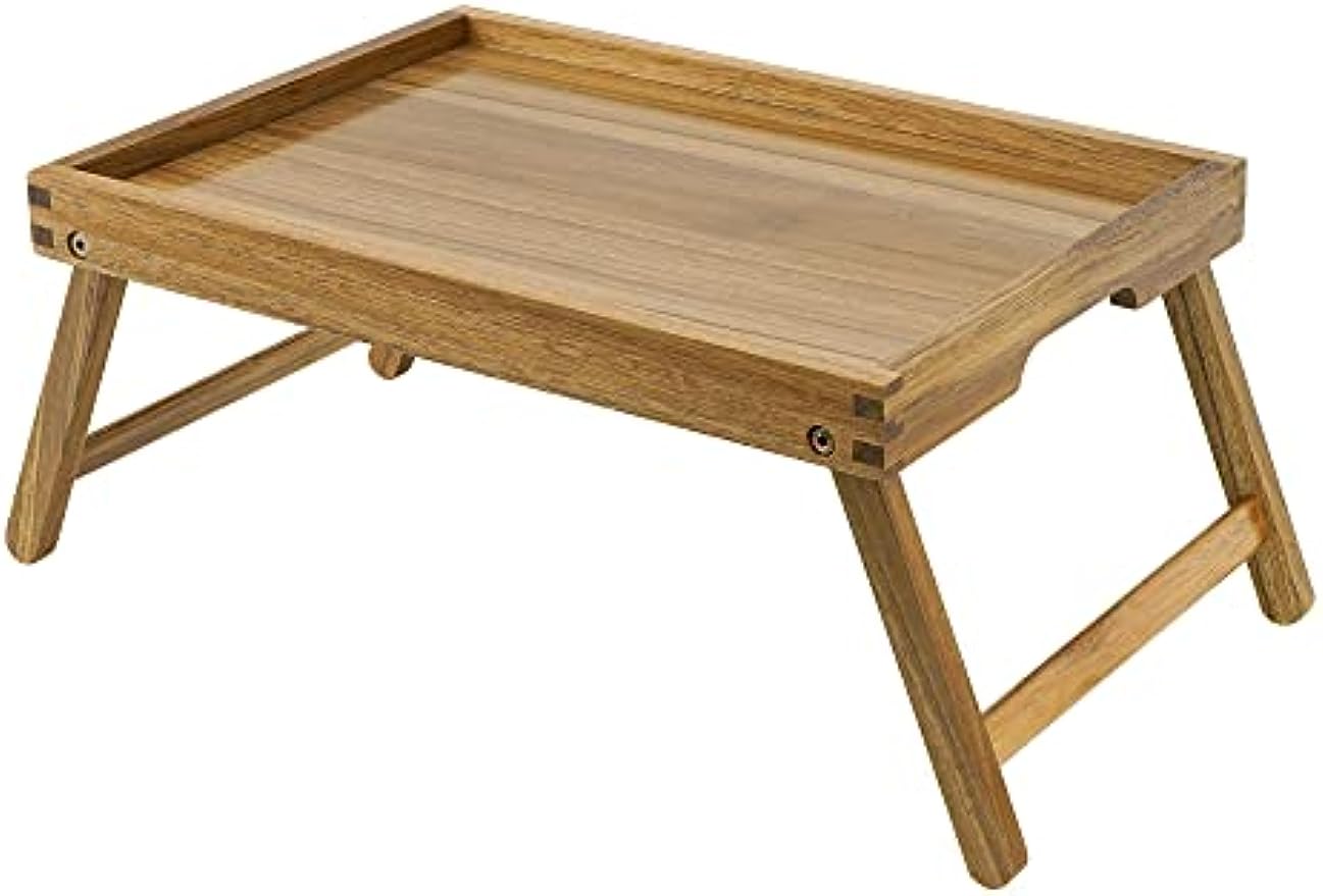 Acacia Wood Breakfast Tray with Legs