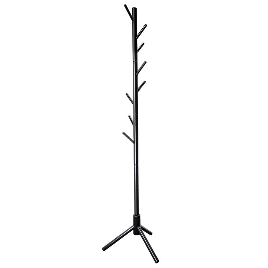 VaeFae Bamboo Free Standing Hall Tree Coat Rack with 8 Hooks