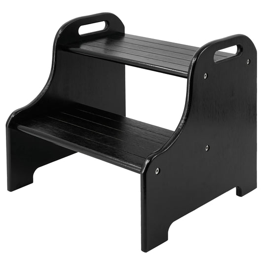 Bamboo Step Stool 2 Steps Black