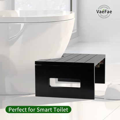 Bamboo Step Stool Toilet Black