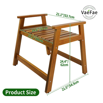 Teak Wood Shower Bench with Arms