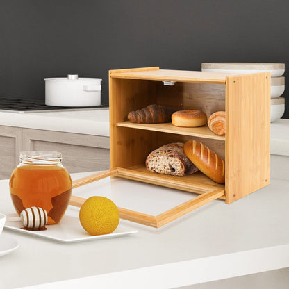 Bamboo Bread Boxes Single Door