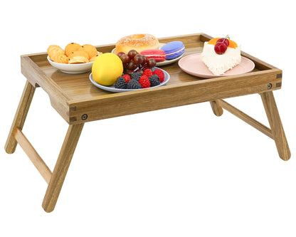 Acacia Wood Breakfast Tray with Legs Large