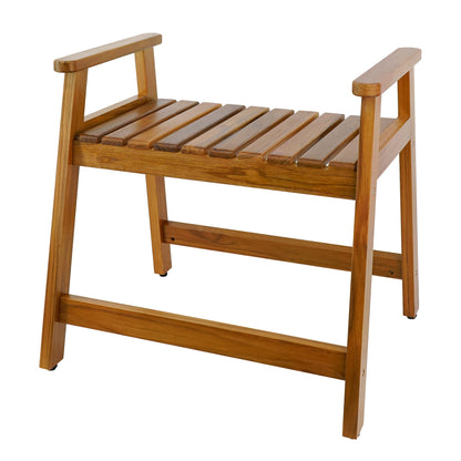 Teak Wood Shower Bench with Arms