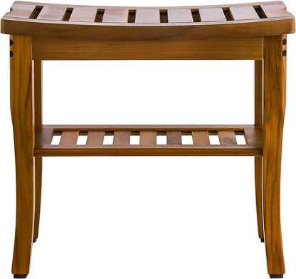 Teak Wood Shower Bench with Storage