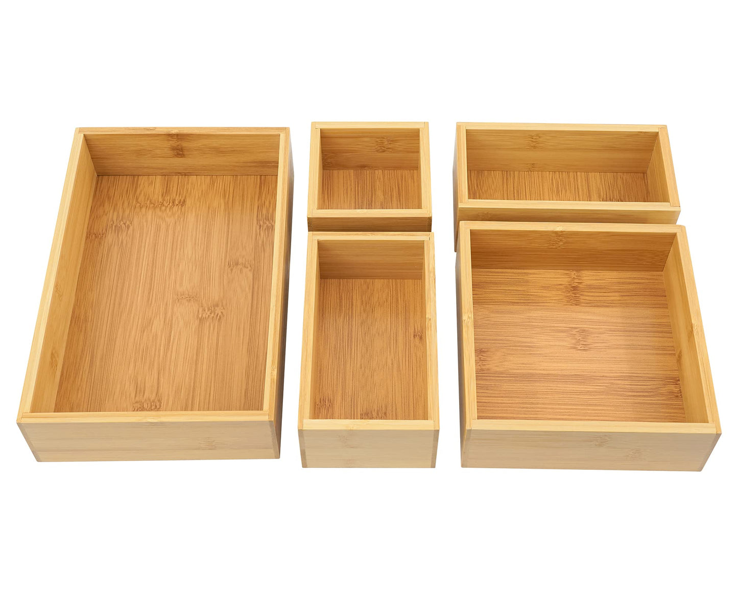 Bamboo Nature Drawer Organizers 5 Set