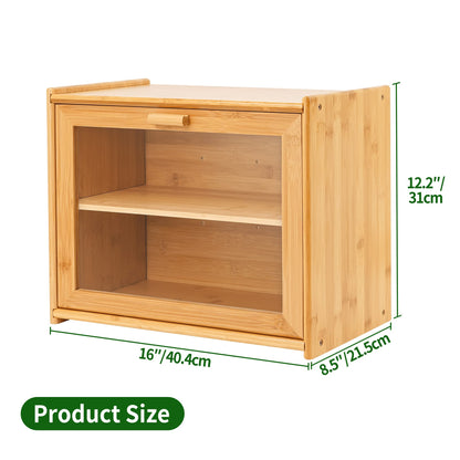 Bamboo Bread Boxes Single Door