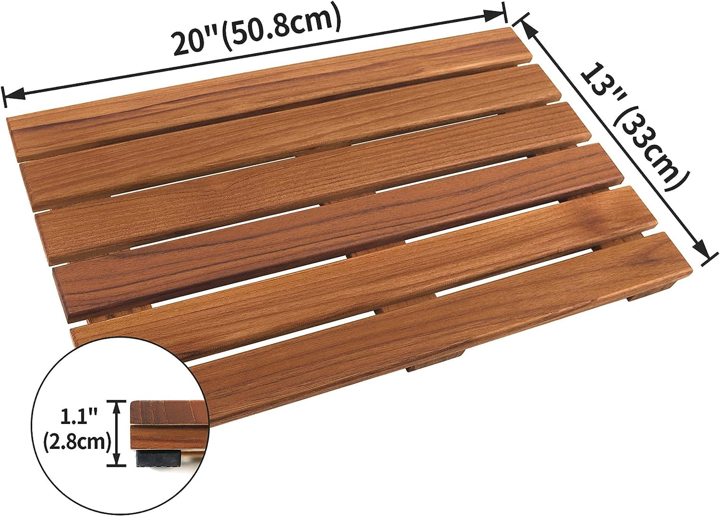 Teak Wood Nature Bathtub Mats Small