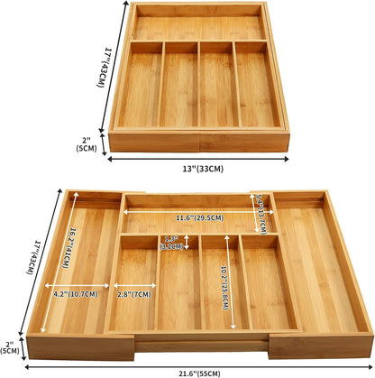 Bamboo Flatware Organizers without Block Nature