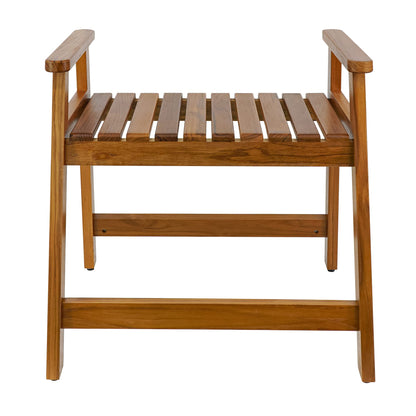 Teak Wood Shower Bench with Arms