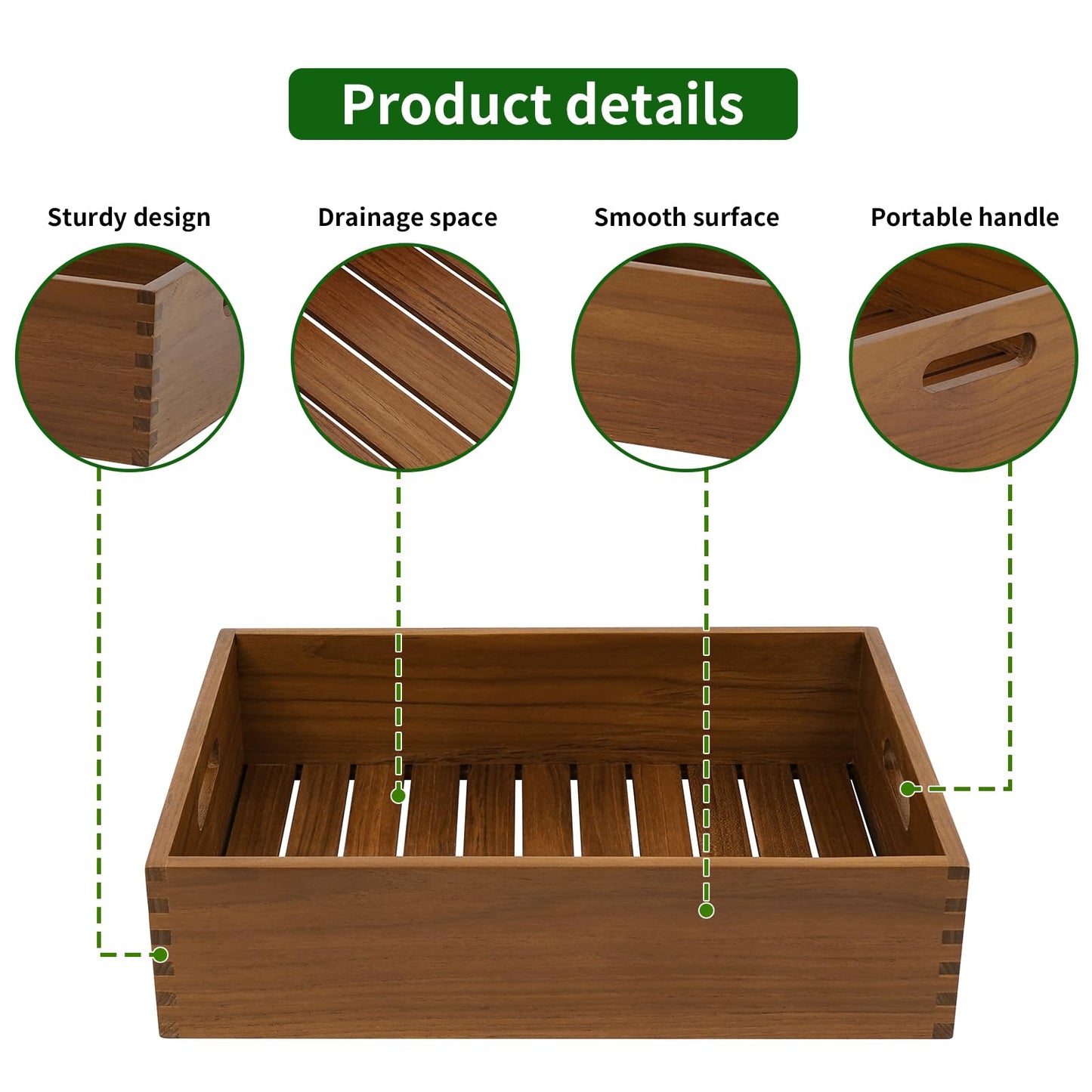 Teak Wood Nature Bathroom Trays