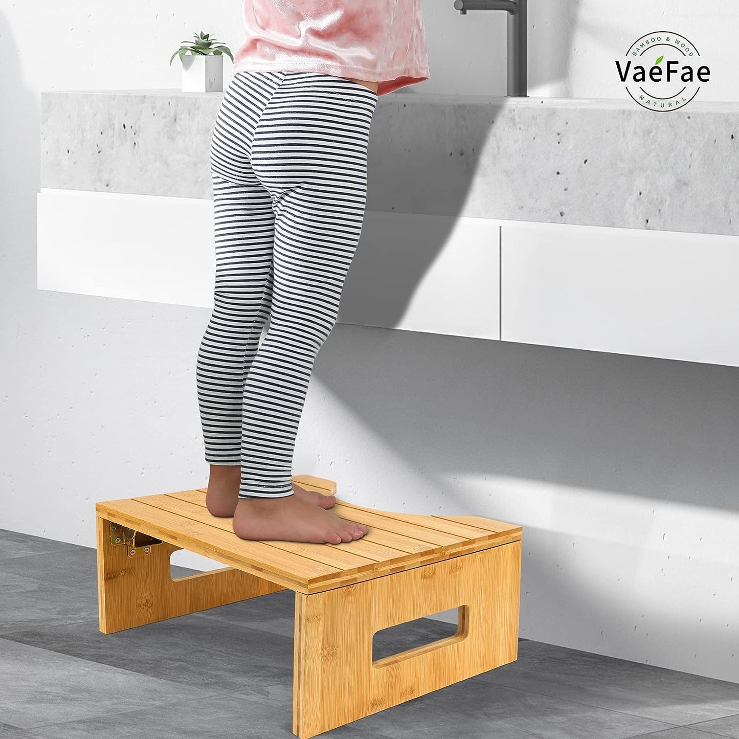 Bamboo Step Stool Toilet Large