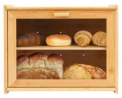 Bamboo Bread Boxes Single Door