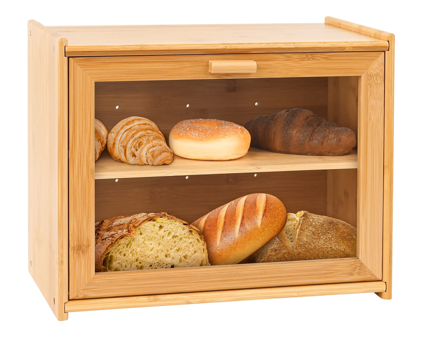 Bamboo Bread Boxes Single Door