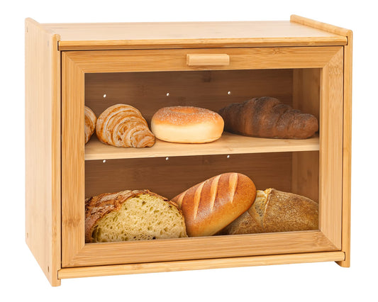 Bamboo Bread Boxes Single Door