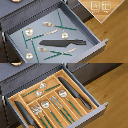 Bamboo Flatware Organizers Small Nature