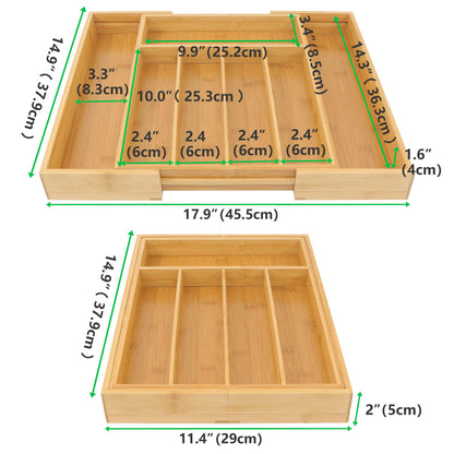 Bamboo Flatware Organizers Small Nature