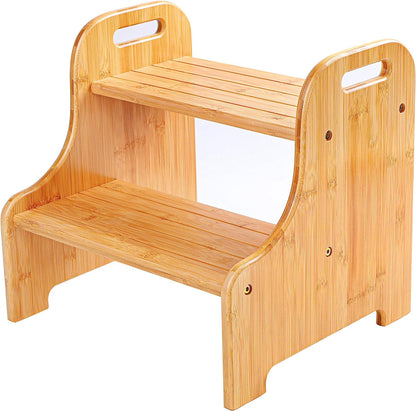 Bamboo Step Stool 2 Steps Nature