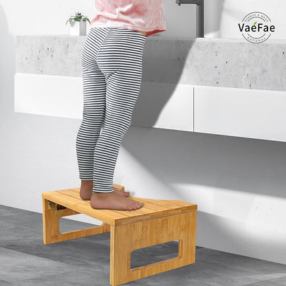 Bamboo Step Stool Toilet Nature