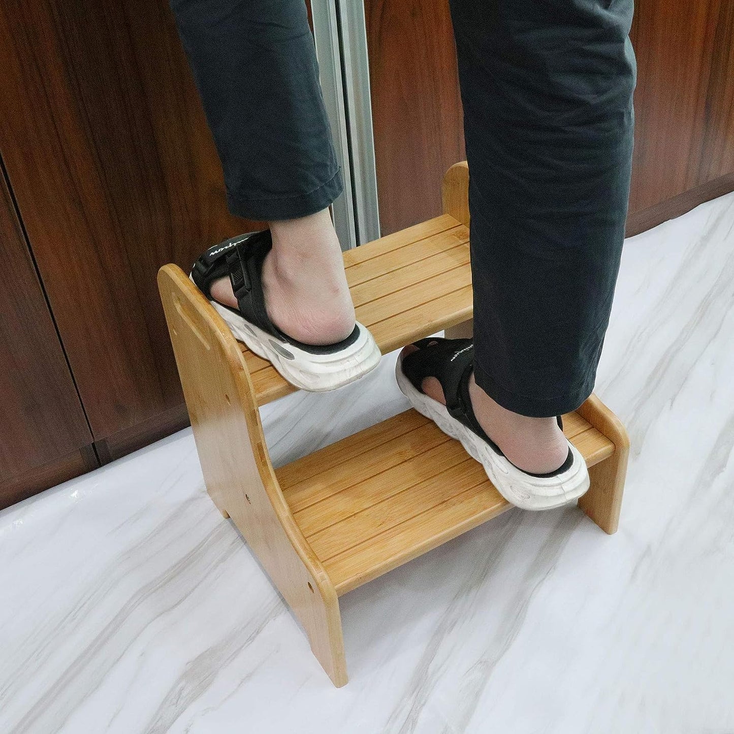 Bamboo Step Stool 2 Steps Nature