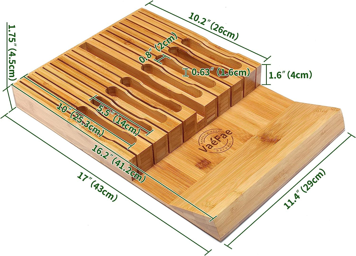 Bamboo Drawer Knife Blocks 8O