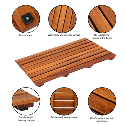 Teak Wood Nature Bathtub Mats Large