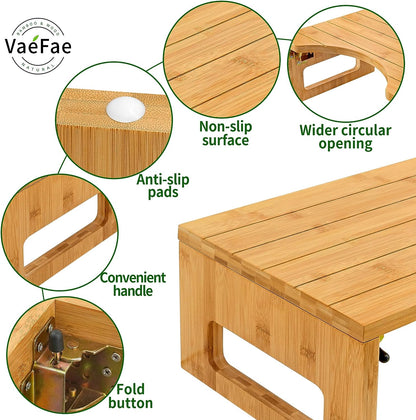 Bamboo Step Stool Toilet Nature