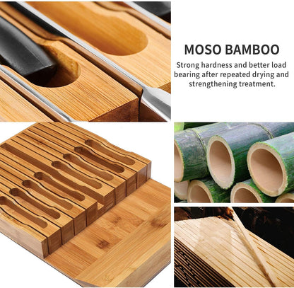 Bamboo Drawer Knife Blocks 8O